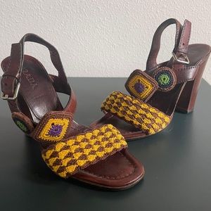 Prada Shoes Prada Crochet High Heel Sandals 38